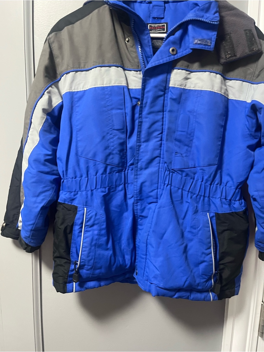 Arizona Jean Company Royal Blue Kids Puffer Jacket with Gray and Black Accents